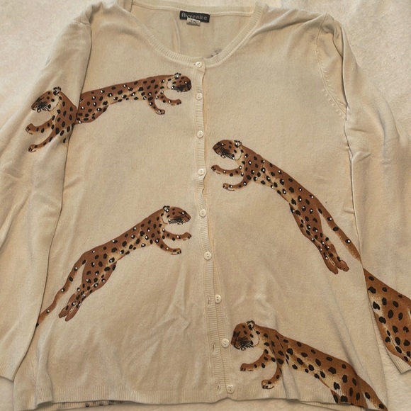 avvenere Sweaters - Neiman Marcus Brand cardigan with Leopards